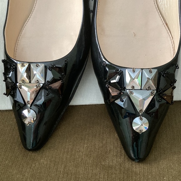 PRADA PATENT LEATHER FLAT SHOES - Picture 3 of 9